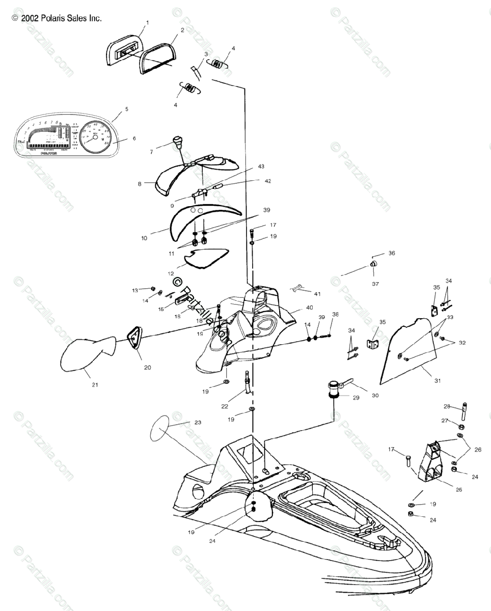 Polaris Watercraft 2003 Oem Parts Diagram For Shroud