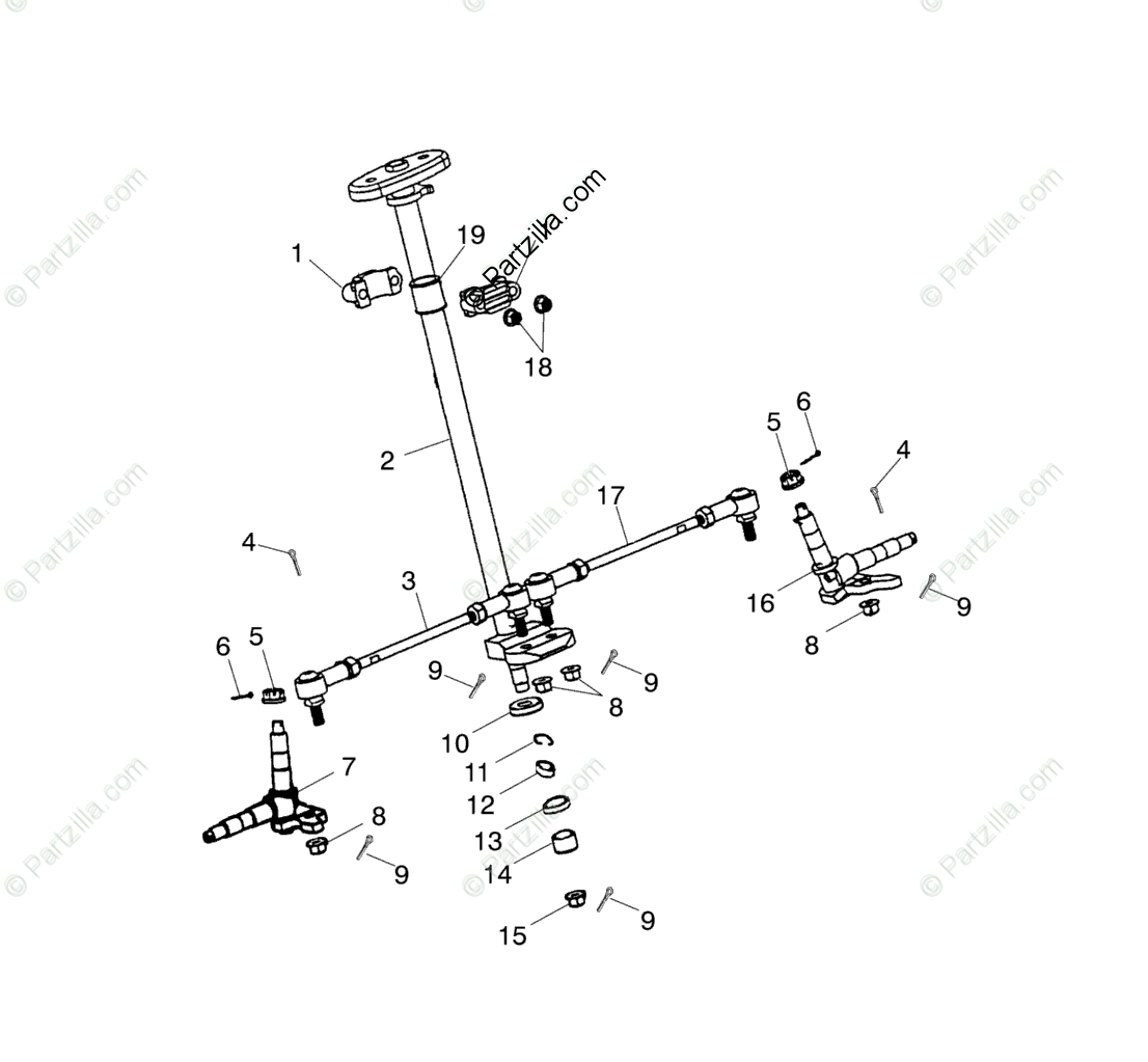 Polaris Atv 2002 Oem Parts Diagram For Steering A02fa09ca
