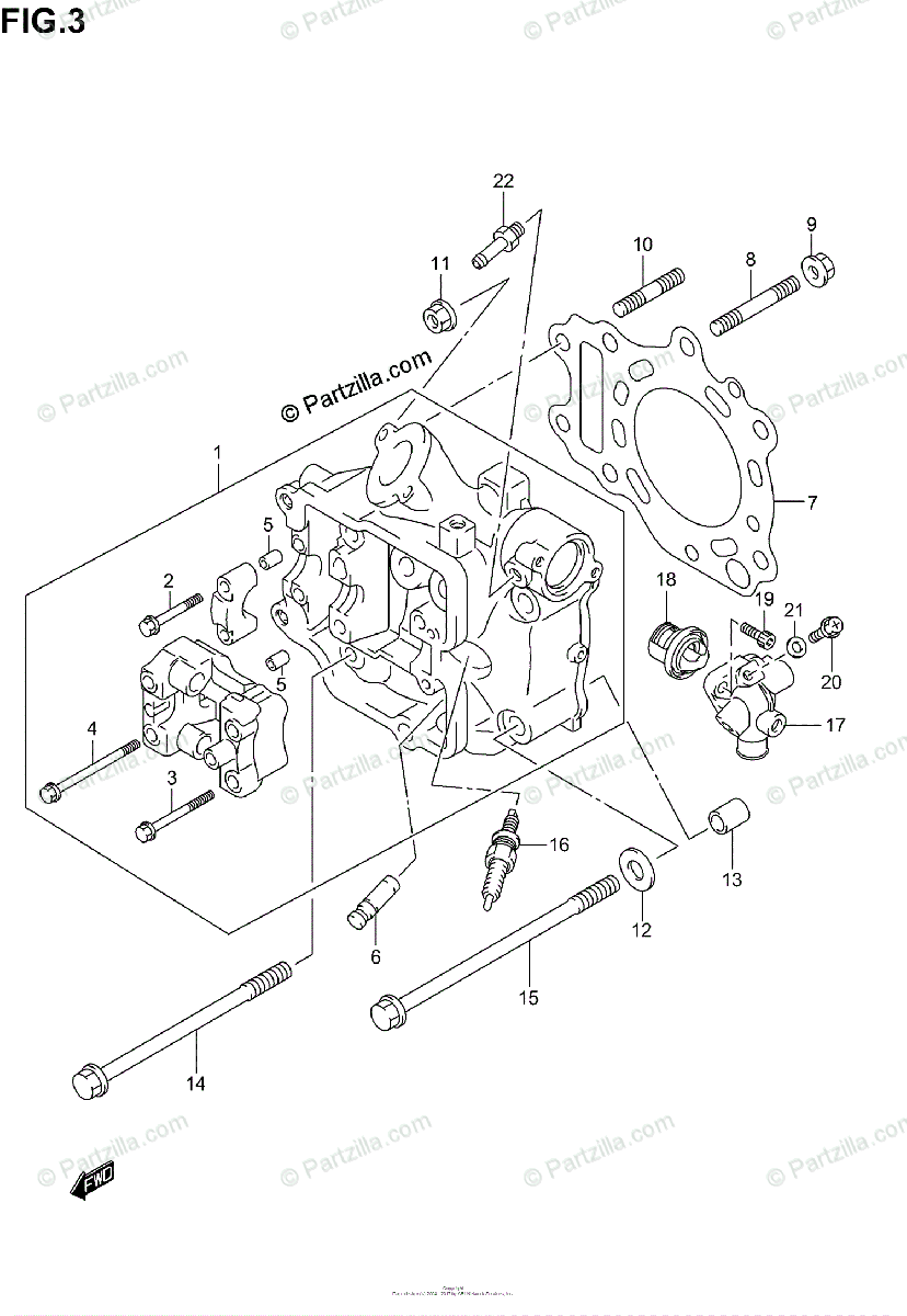 Suzuki Scooters 2003 Oem Parts Diagram For Cylinder Head