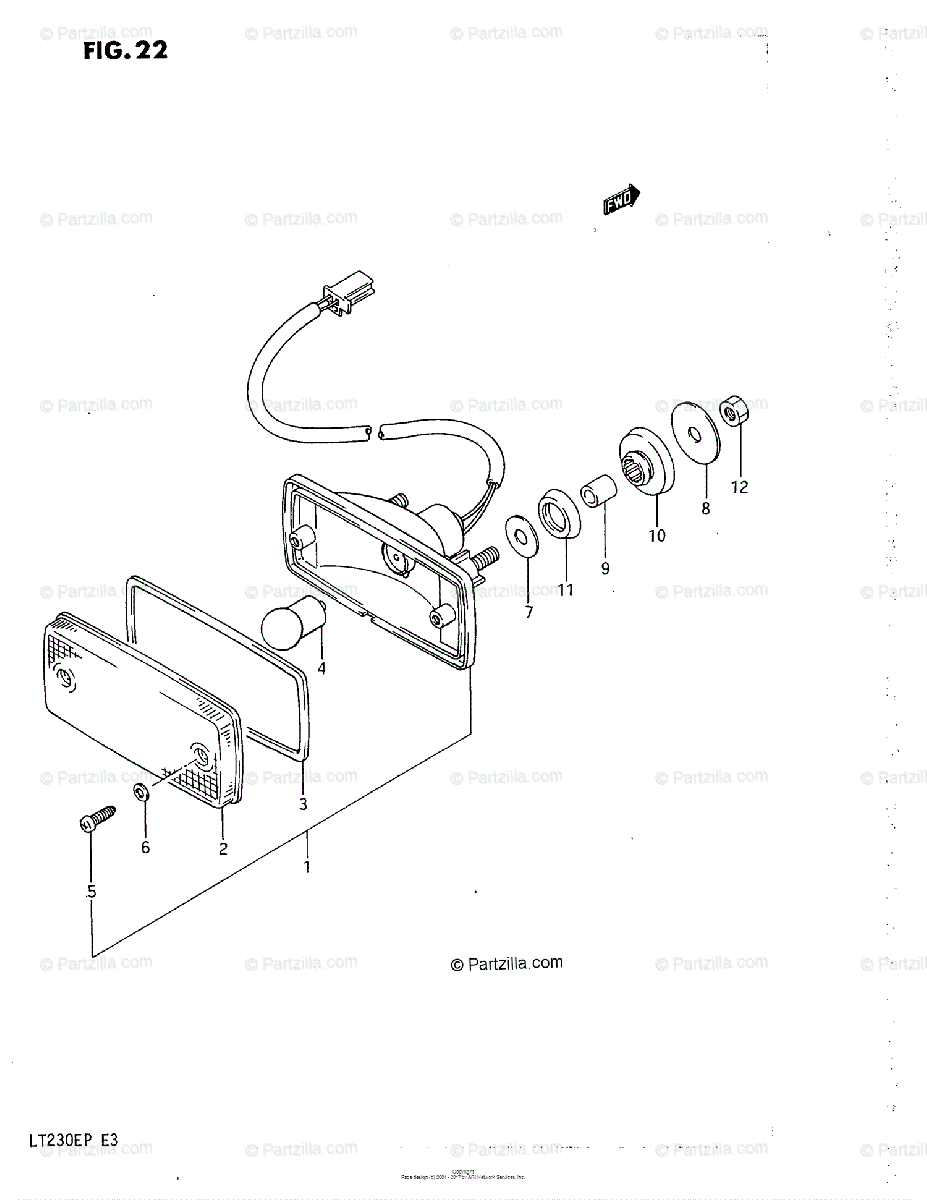 Suzuki Atv 1987 Oem Parts Diagram For Tail Lamp