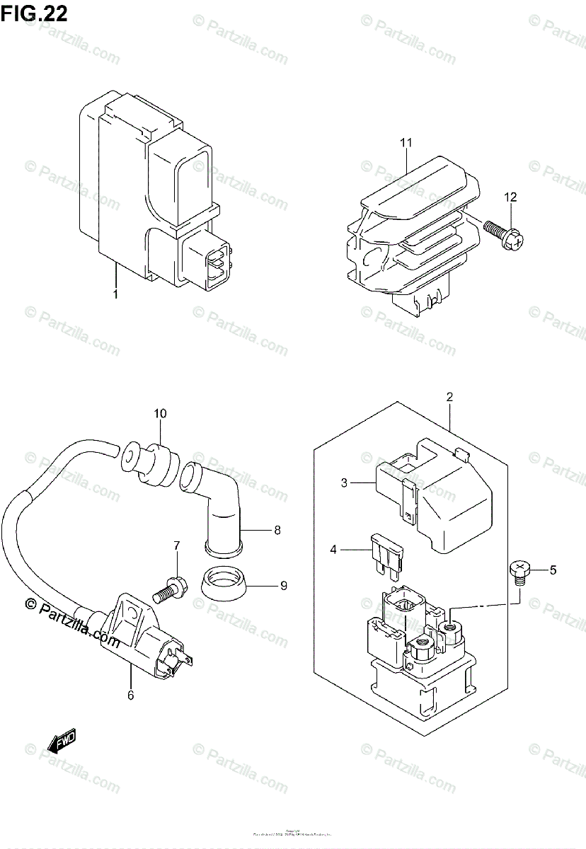 Suzuki ATV 2005 OEM Parts Diagram for Electrical ... ski doo parts diagram 