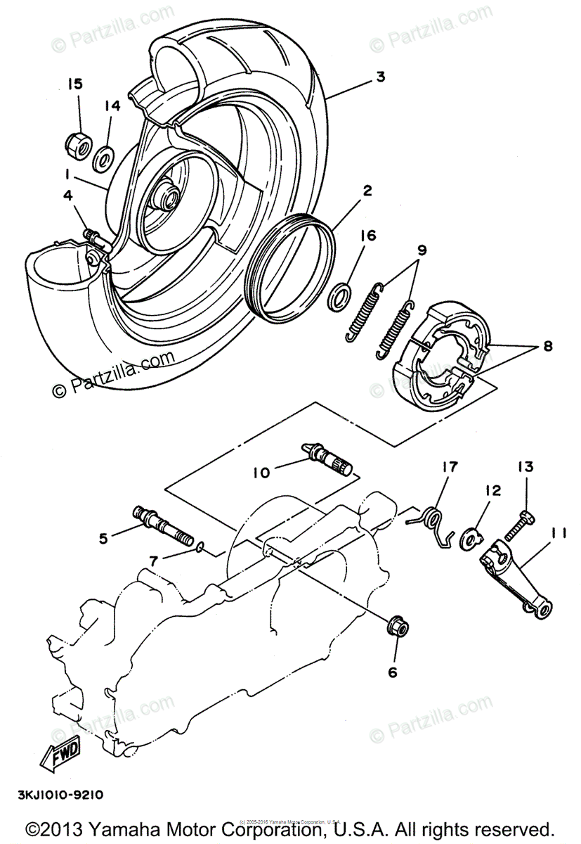 Yamaha Scooter 1996 Oem Parts Diagram For Rear Wheel Partzilla Com