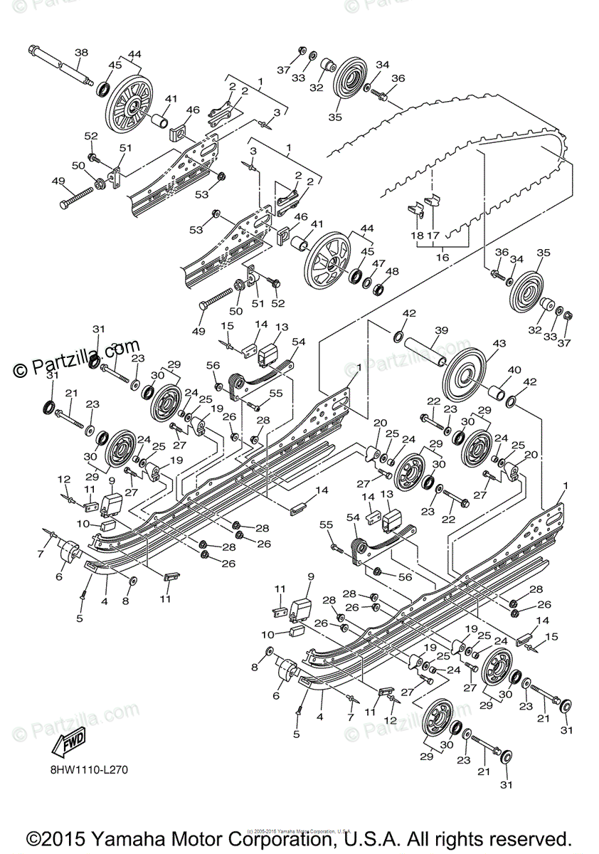 Download Yamaha Snowmobile 2012 OEM Parts Diagram for Track ...
