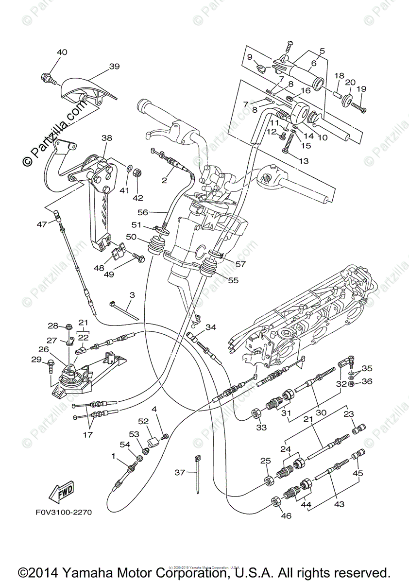 Yamaha Waverunner 2002 Oem Parts Diagram For Control