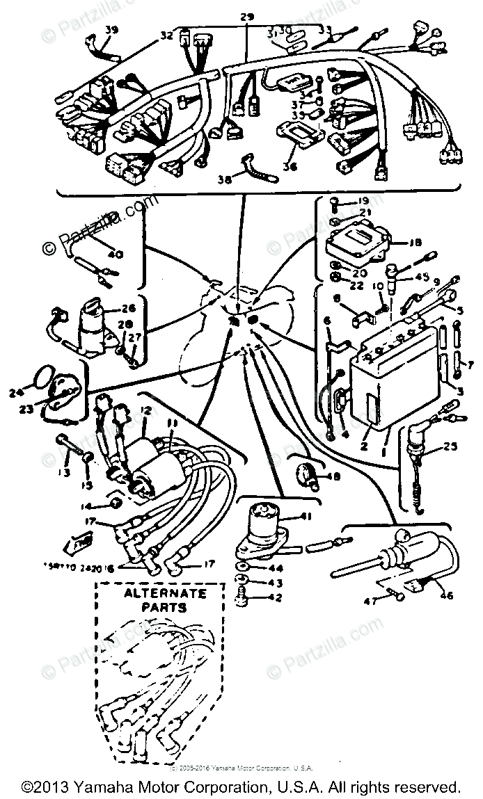 Yamaha Motorcycle 1982 OEM Parts Diagram for Electrical - 1 | Partzilla.com