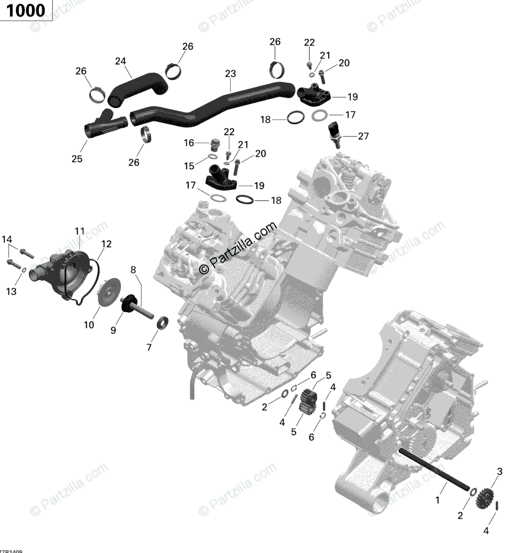 Can-Am ATV 2014 OEM Parts Diagram for Engine Cooling | Partzilla.com