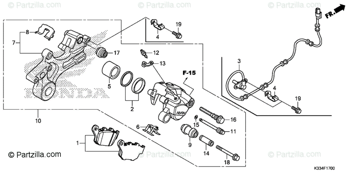 Honda Motorcycle 2018 Oem Parts Diagram For Rear Brake