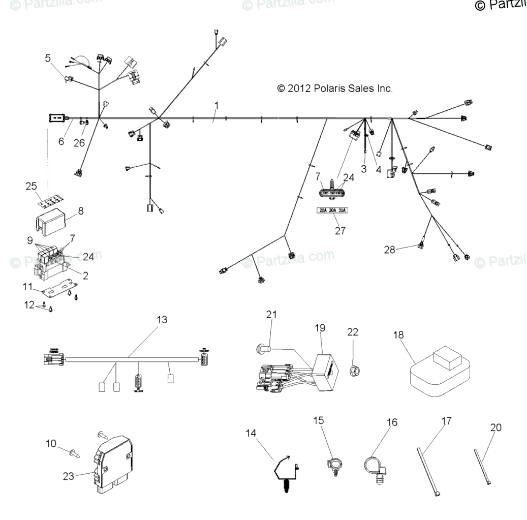 Polaris Side By Side 2013 Oem Parts Diagram For Electrical
