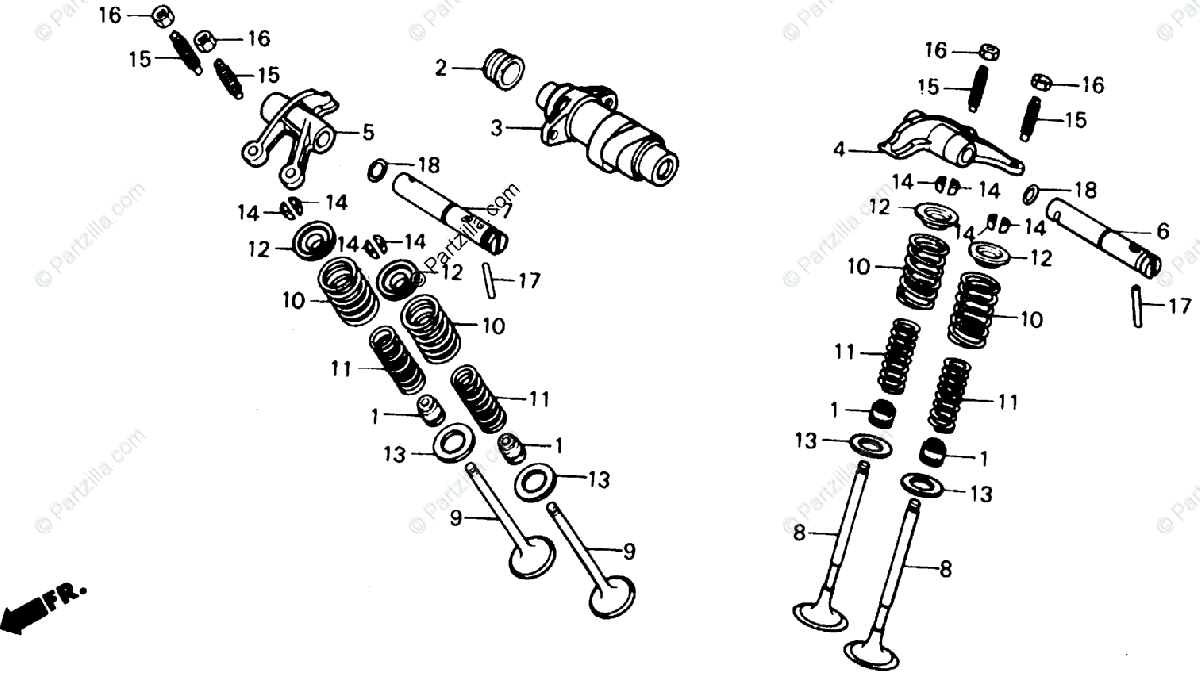 Honda Atv 1986 Oem Parts Diagram For Camshaft