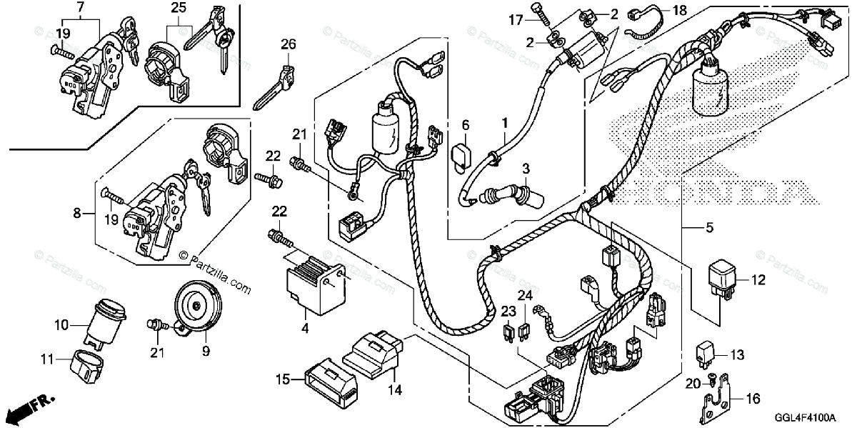 Diagram Of Scooter Wire Harnes On - Wiring Diagram
