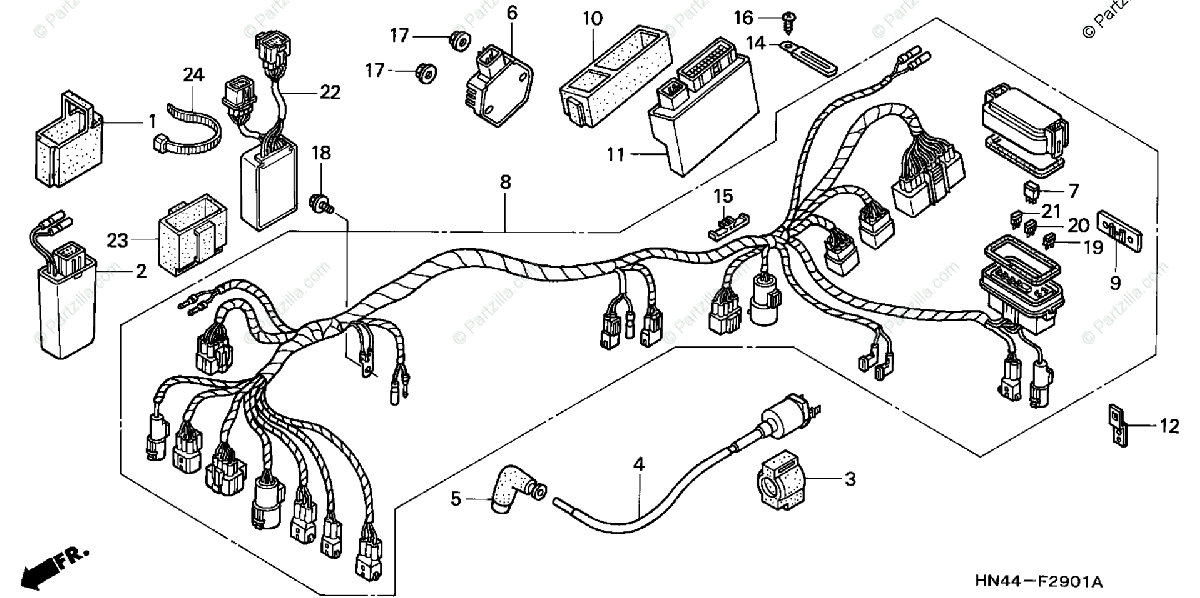 Honda Atv 2001 Oem Parts Diagram For Wire Harness  2