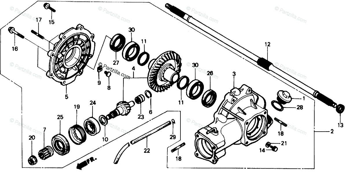 Honda Atv 1986 Oem Parts Diagram For Rear Final Gear
