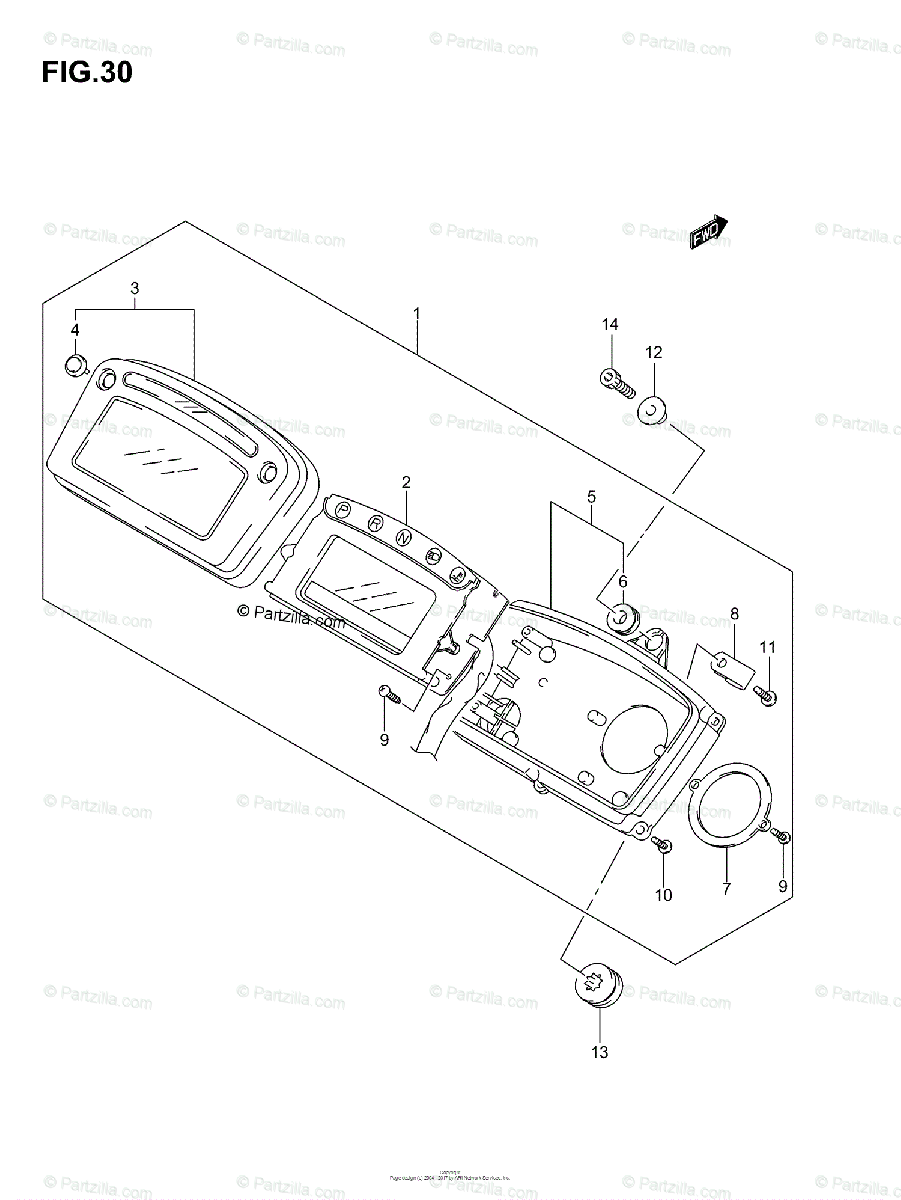 Suzuki Atv 2007 Oem Parts Diagram For Speedometer  Model