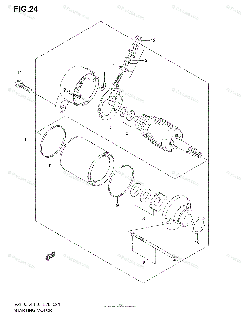 Suzuki Motorcycle 2004 Oem Parts Diagram For Starting