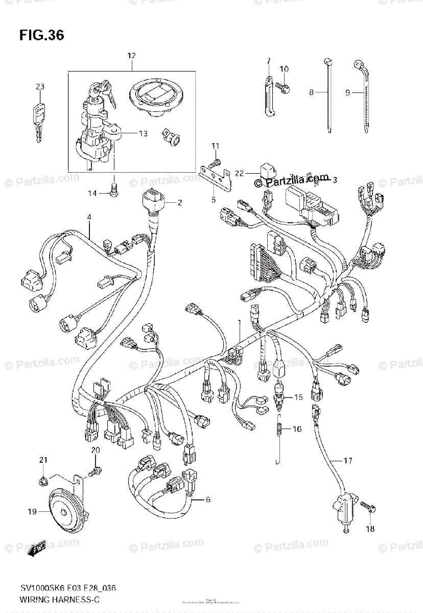 Suzuki Motorcycle 2007 Oem Parts Diagram For Wiring