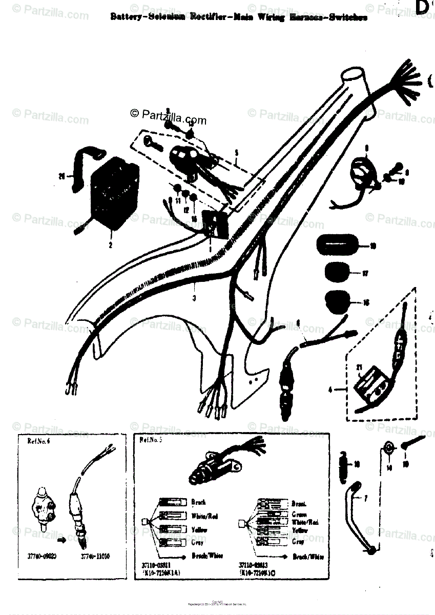 Suzuki Motorcycle 1968 Oem Parts Diagram For Battery
