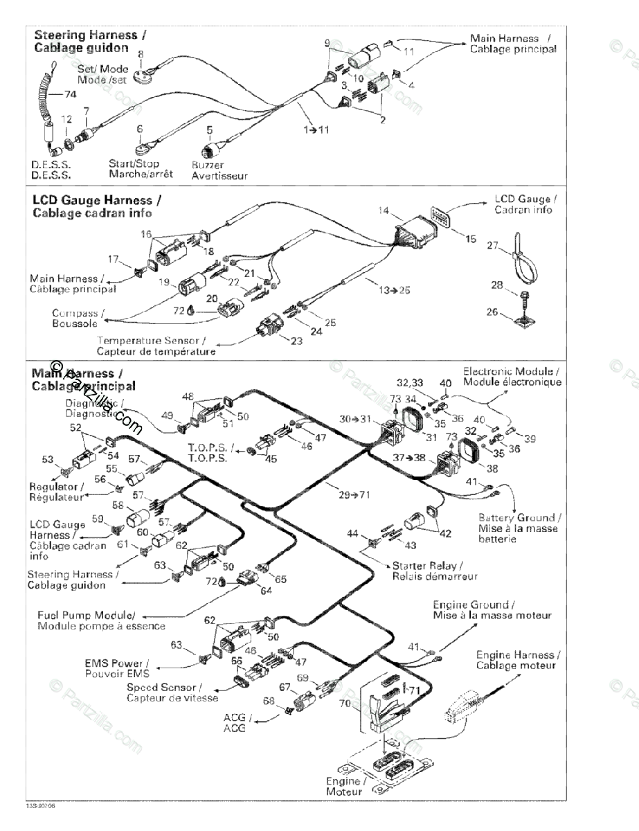 Sea-Doo 2002 GTX 4-TEC, 5573/5574/5593/5594 OEM Parts Diagram for
