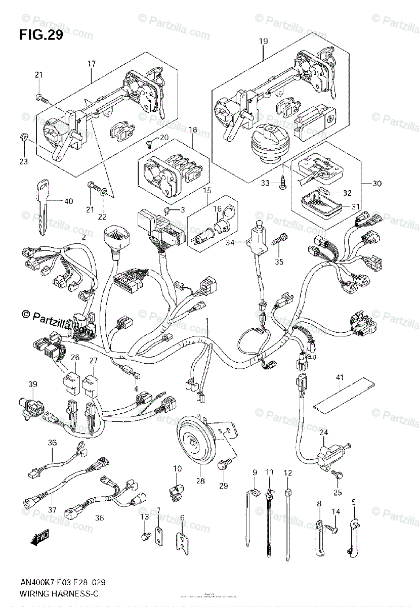 Suzuki Scooters 2007 Oem Parts Diagram For Wiring Harness
