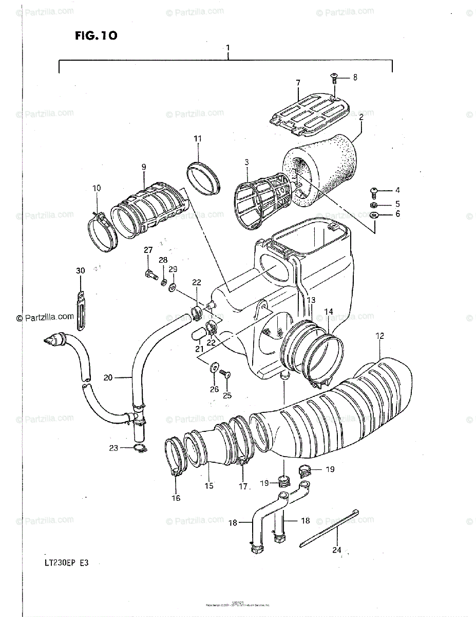 Suzuki Atv 1989 Oem Parts Diagram For Air Cleaner
