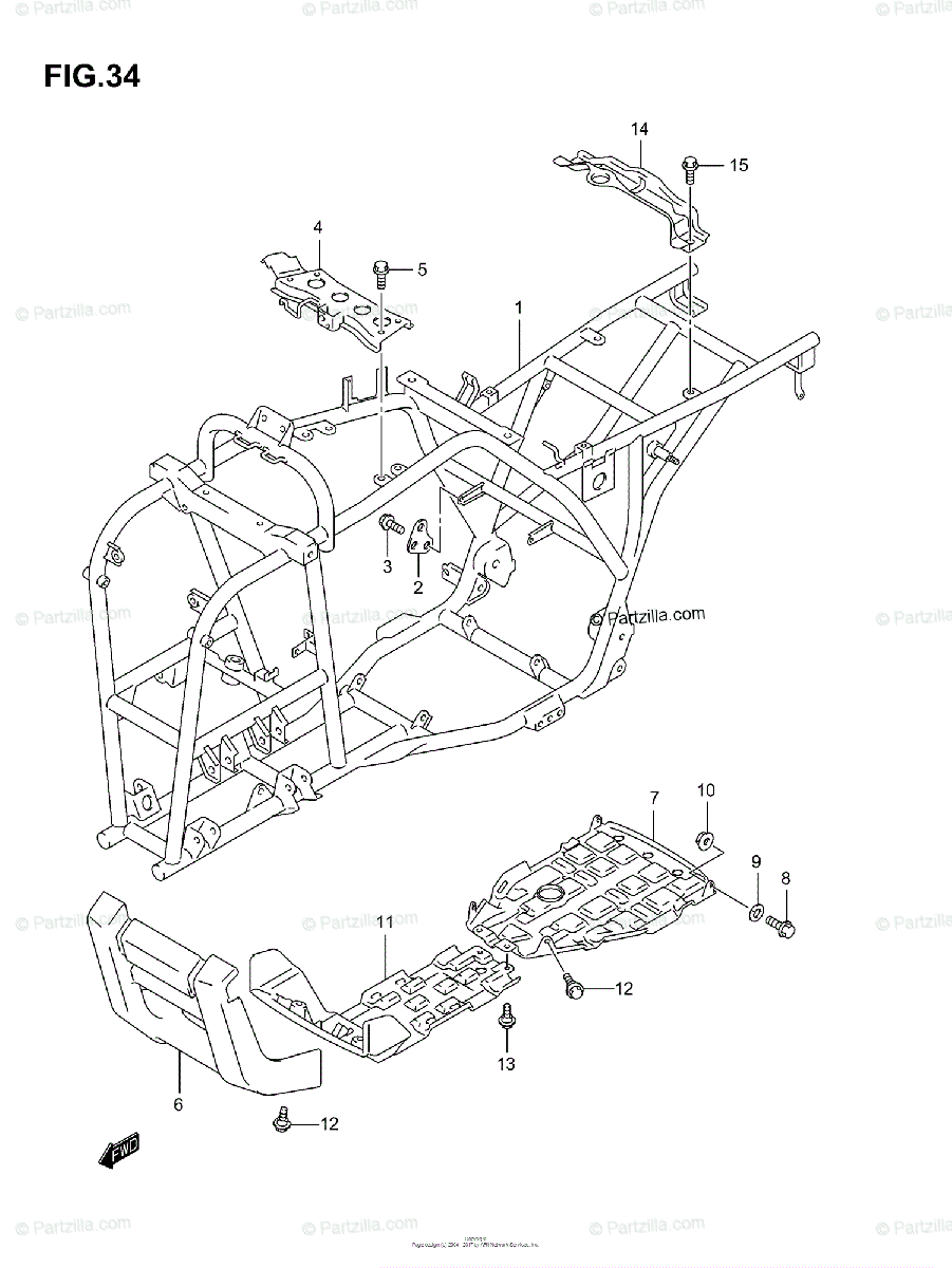 Suzuki Atv 2005 Oem Parts Diagram For Frame