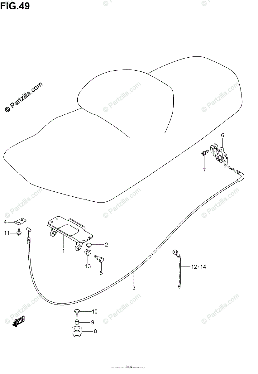 Suzuki Scooters 2005 Oem Parts Diagram For Seat Support