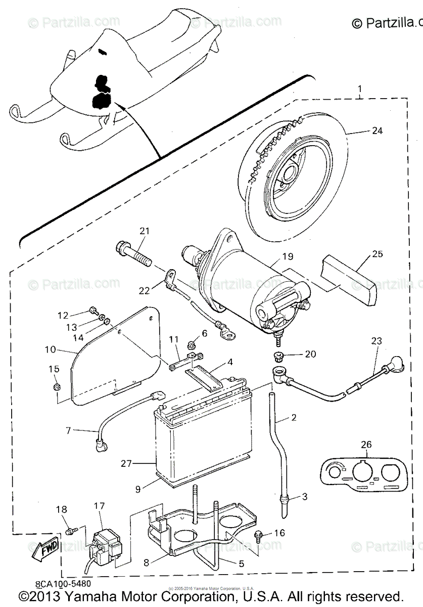 Yamaha Snowmobile 1995 Oem Parts Diagram For Alternate