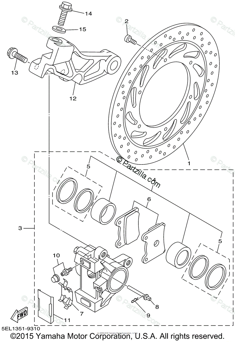 Yamaha Motorcycle 1999 Oem Parts Diagram For Rear Brake