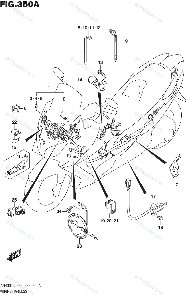Suzuki Scooters 2018 Oem Parts Diagram For Wiring Harness