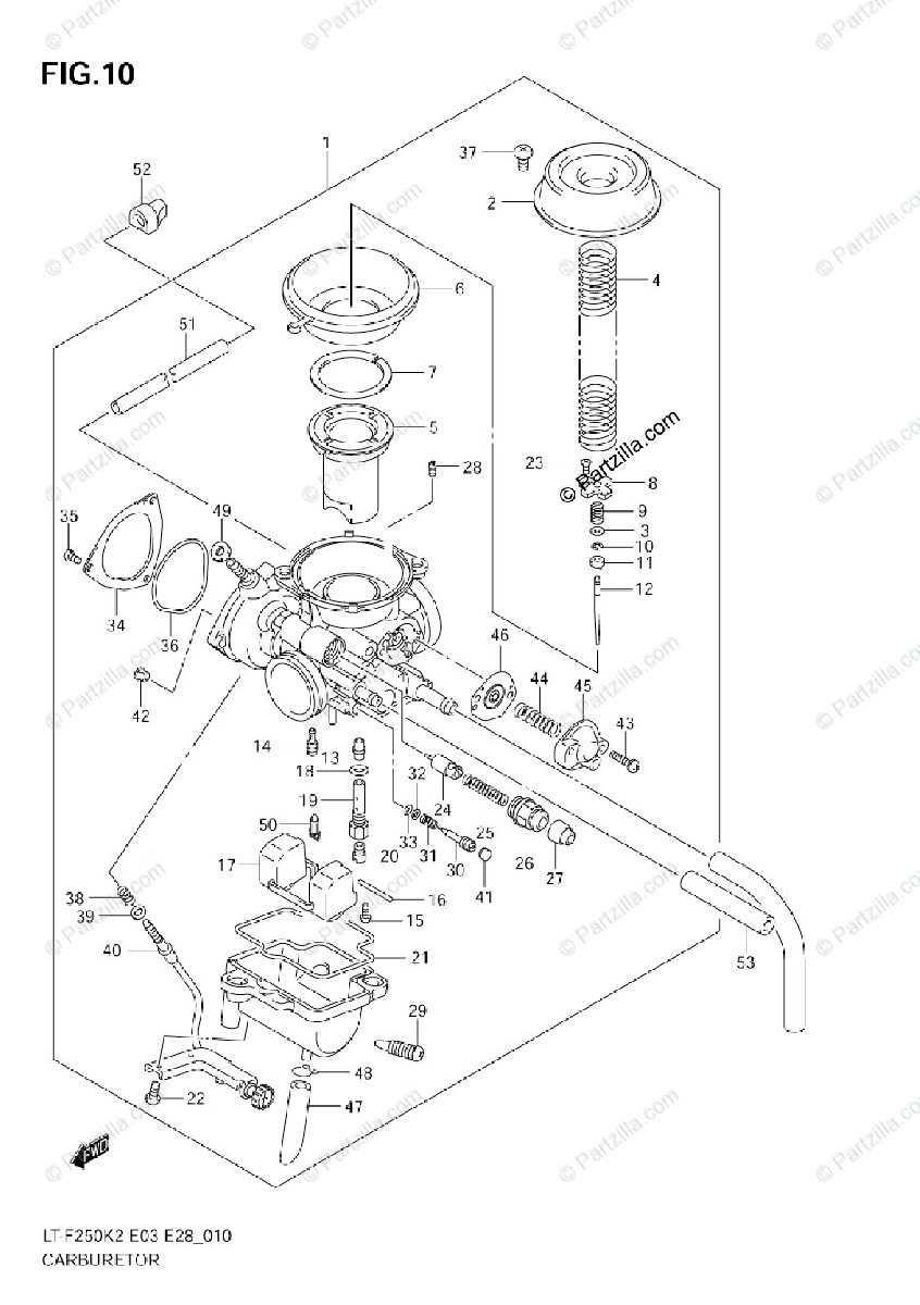 Suzuki ATV 2003 OEM Parts Diagram for CARBURETOR | Partzilla.com