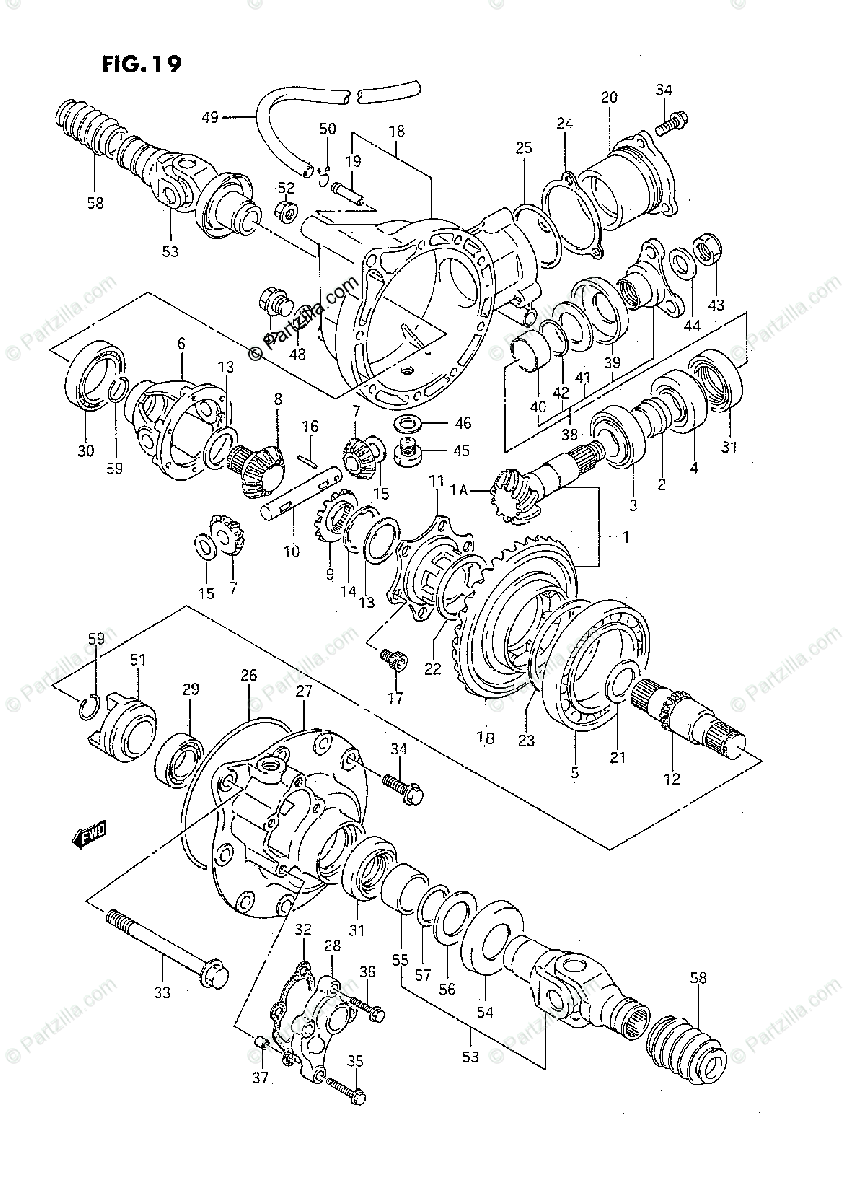Suzuki ATV 1987 OEM Parts Diagram for Differential Gear | Partzilla.com