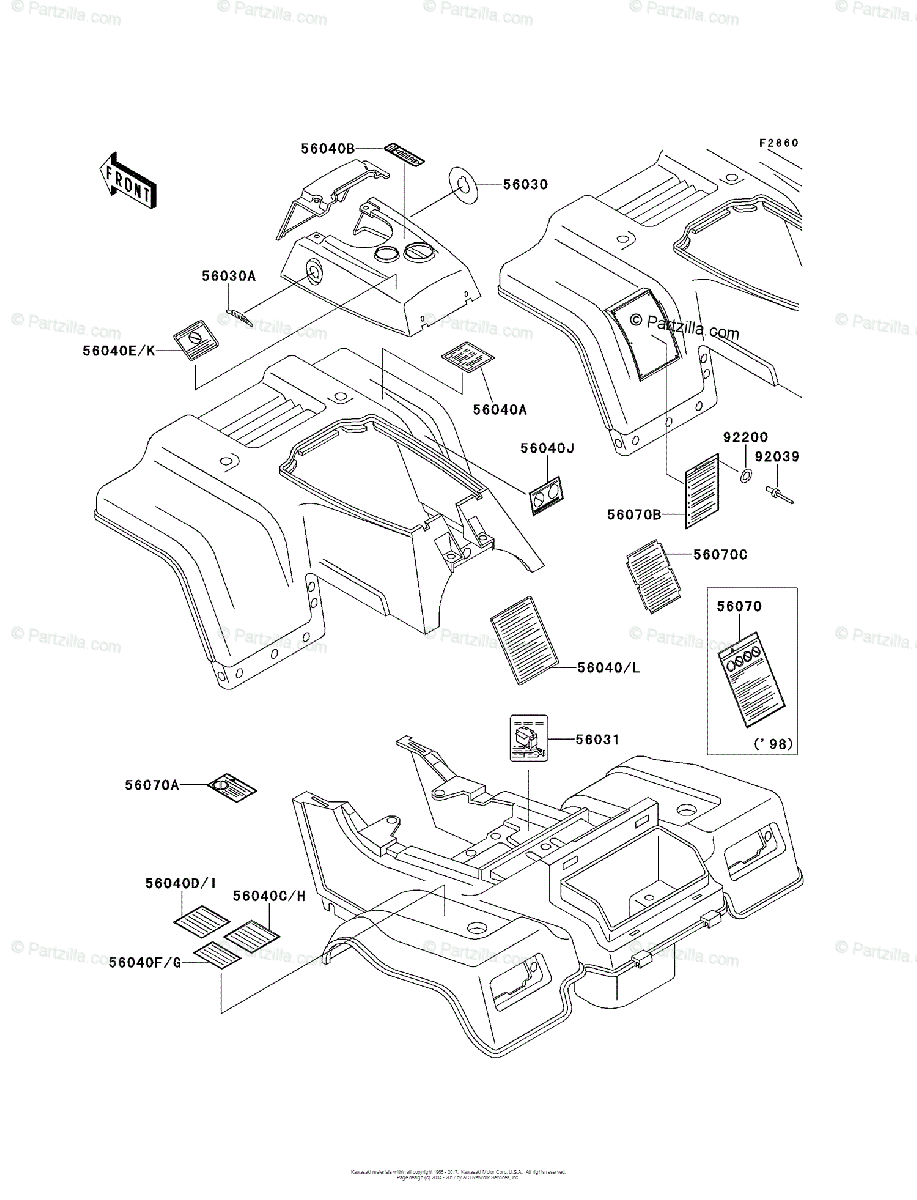 Kawasaki Atv 2001 Oem Parts Diagram For Labels