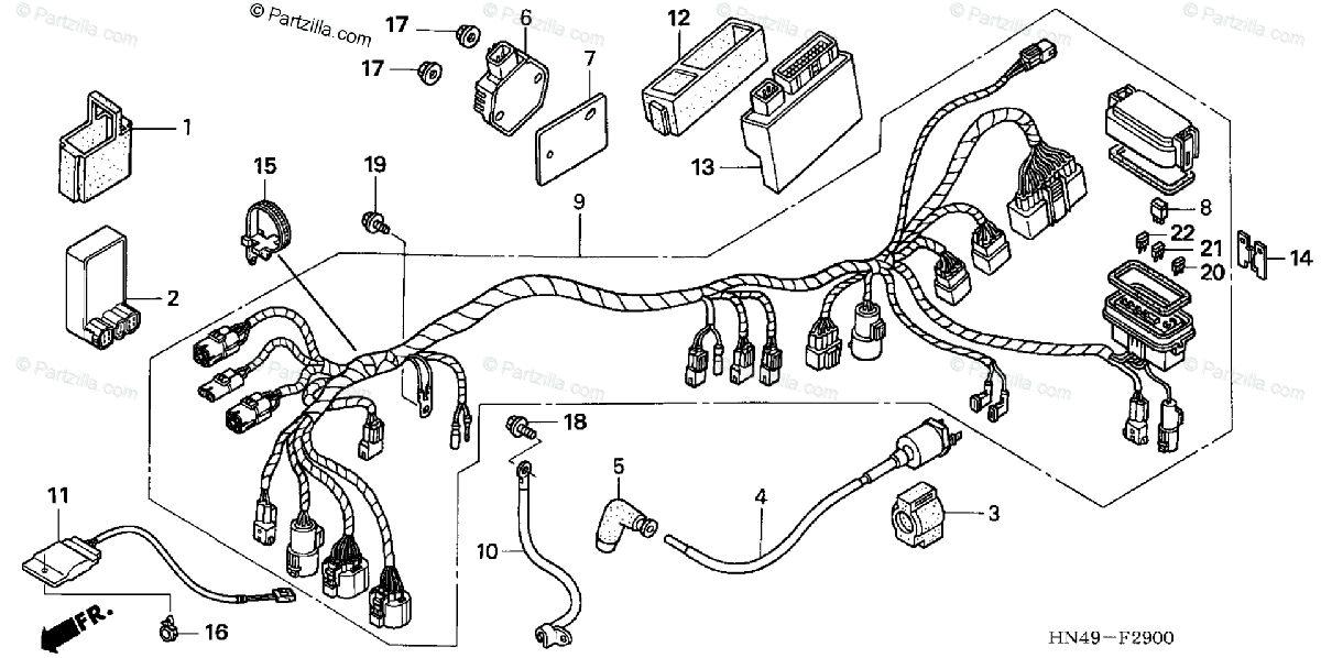 Honda Atv 2006 Oem Parts Diagram For Wire Harness