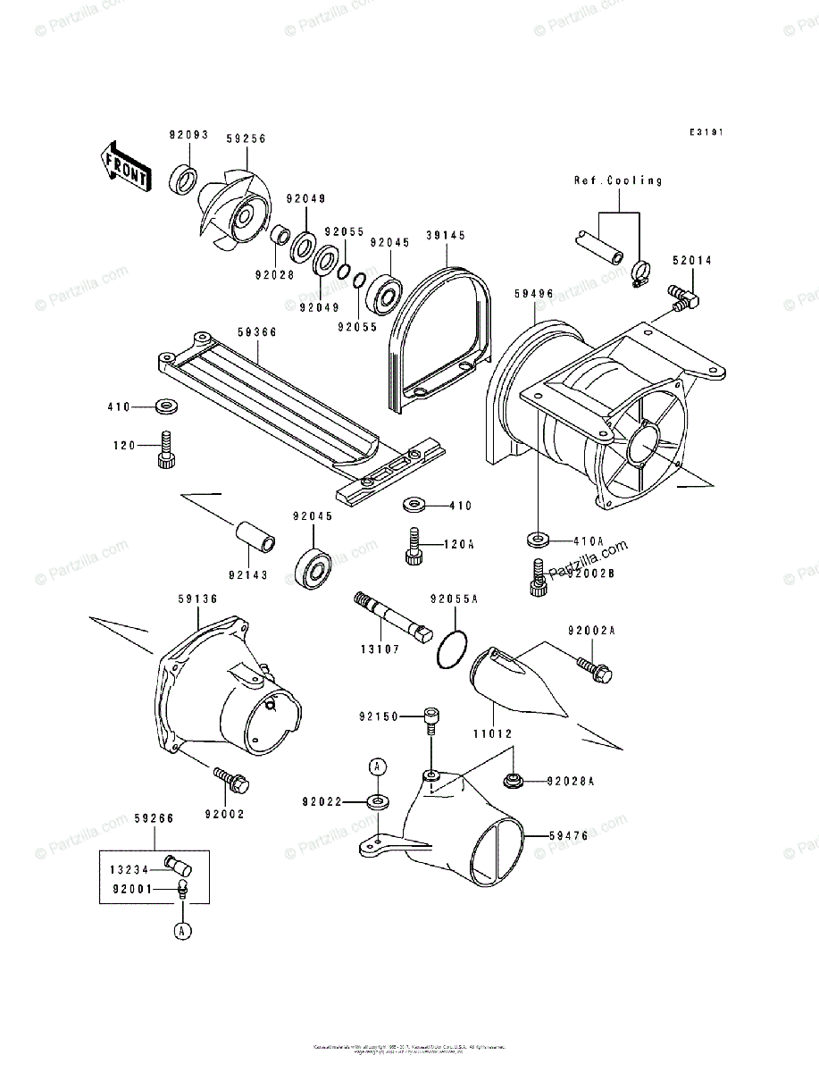 Kawasaki Jet Ski 1994 OEM Parts Diagram for Jet Pump | Partzilla.com