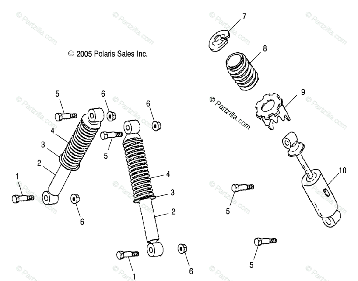 Polaris Atv 2006 Oem Parts Diagram For Suspension   Cb  Cc