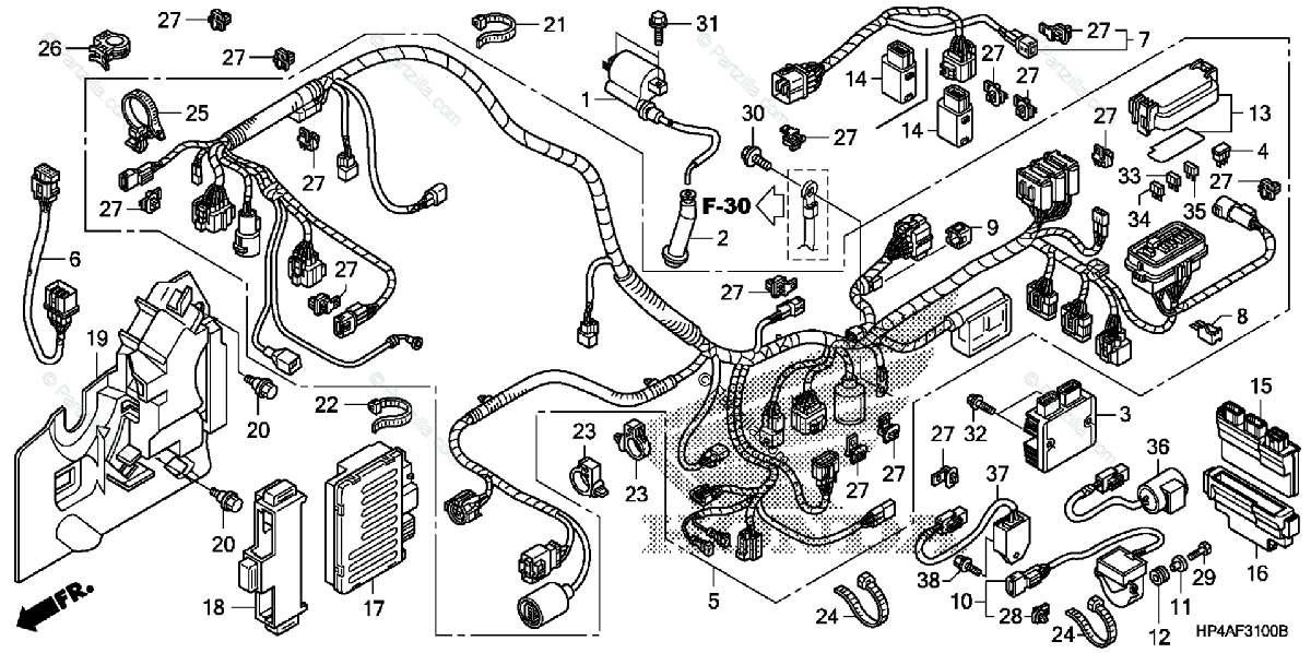 Honda Atv 2009 Oem Parts Diagram For Wire Harness