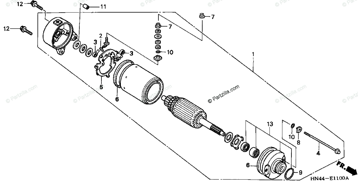 Honda Atv 2003 Oem Parts Diagram For Starter Motor