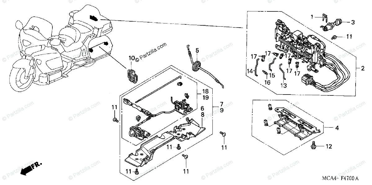 Honda Motorcycle 2002 Oem Parts Diagram For Opener Unit