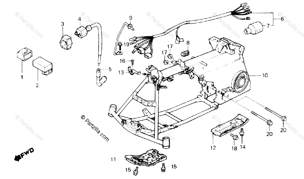 Honda Atv 1986 Oem Parts Diagram For Wire Harness