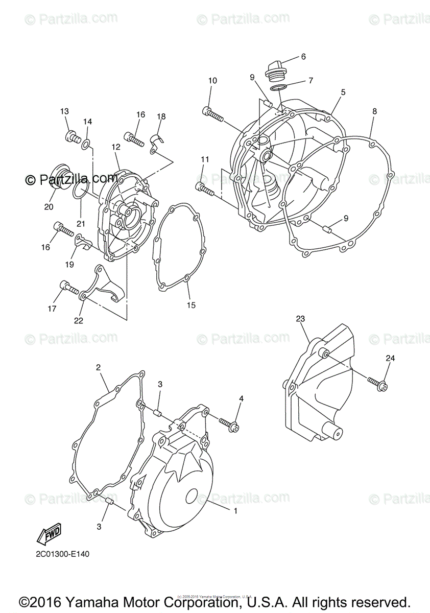 Yamaha Motorcycle 2007 OEM Parts Diagram for Crankcase ... yamaha r6 engine parts diagram 