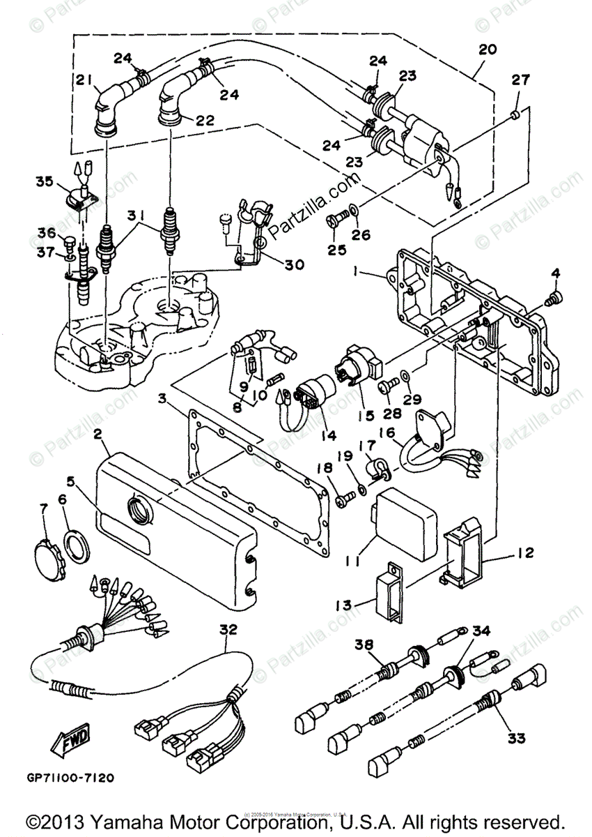 Yamaha Waverunner 1997 Oem Parts Diagram For Electrical