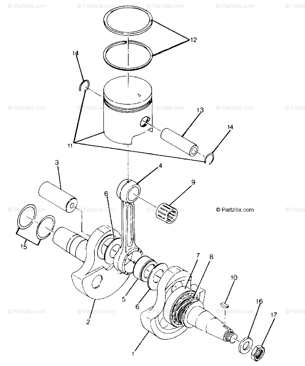 Polaris Atv 1989 Oem Parts Diagram For Crankshaft  U0026 Piston