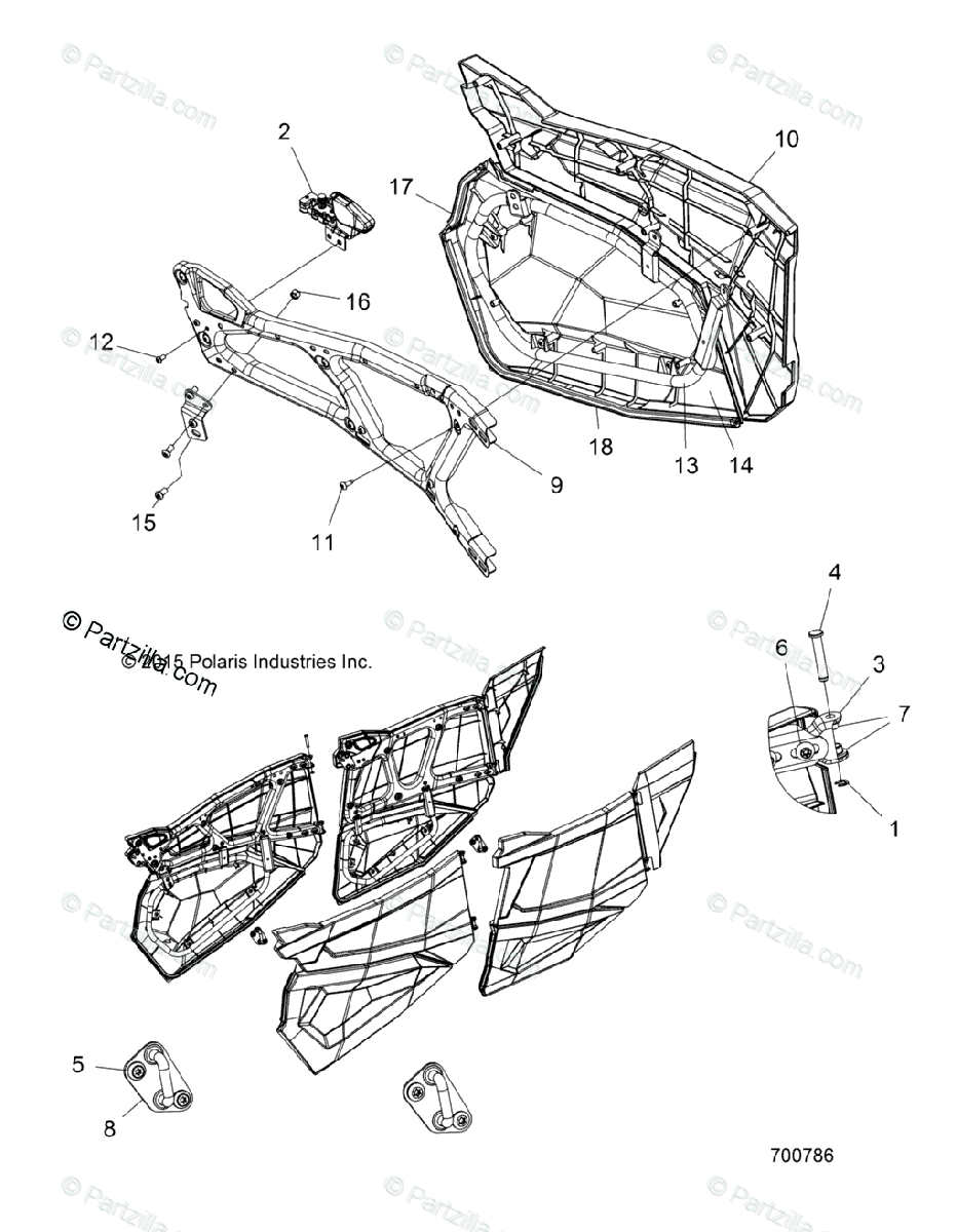 Polaris Side By Side 2016 Oem Parts Diagram For Body