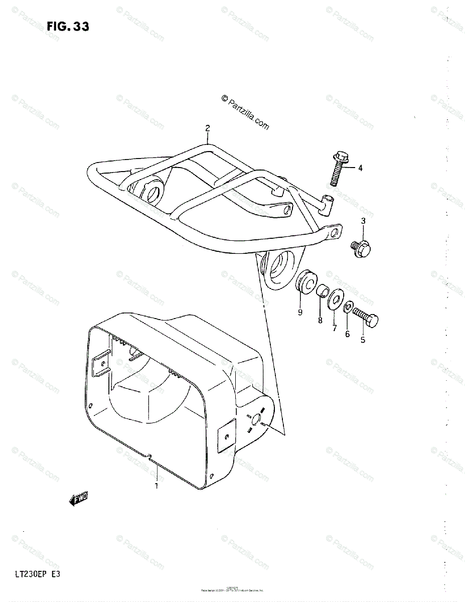 Suzuki Atv 1987 Oem Parts Diagram For Headlamp Housing