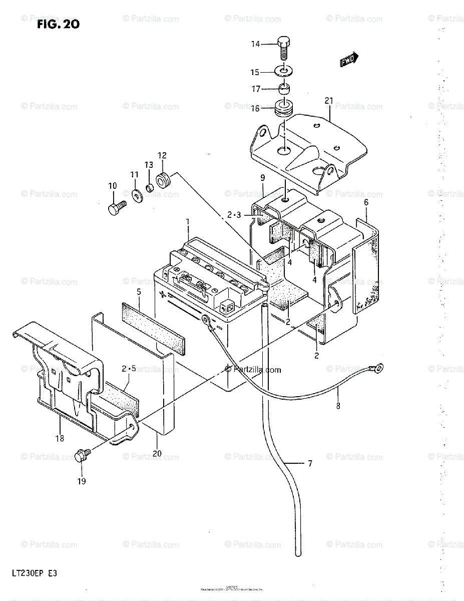 Suzuki Atv 1987 Oem Parts Diagram For Battery  Model H  J