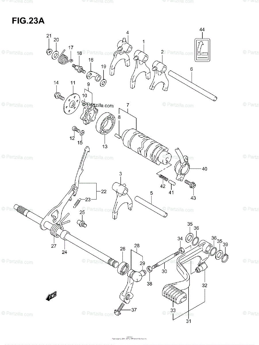 Suzuki Atv 2004 Oem Parts Diagram For Gear Shifting  1