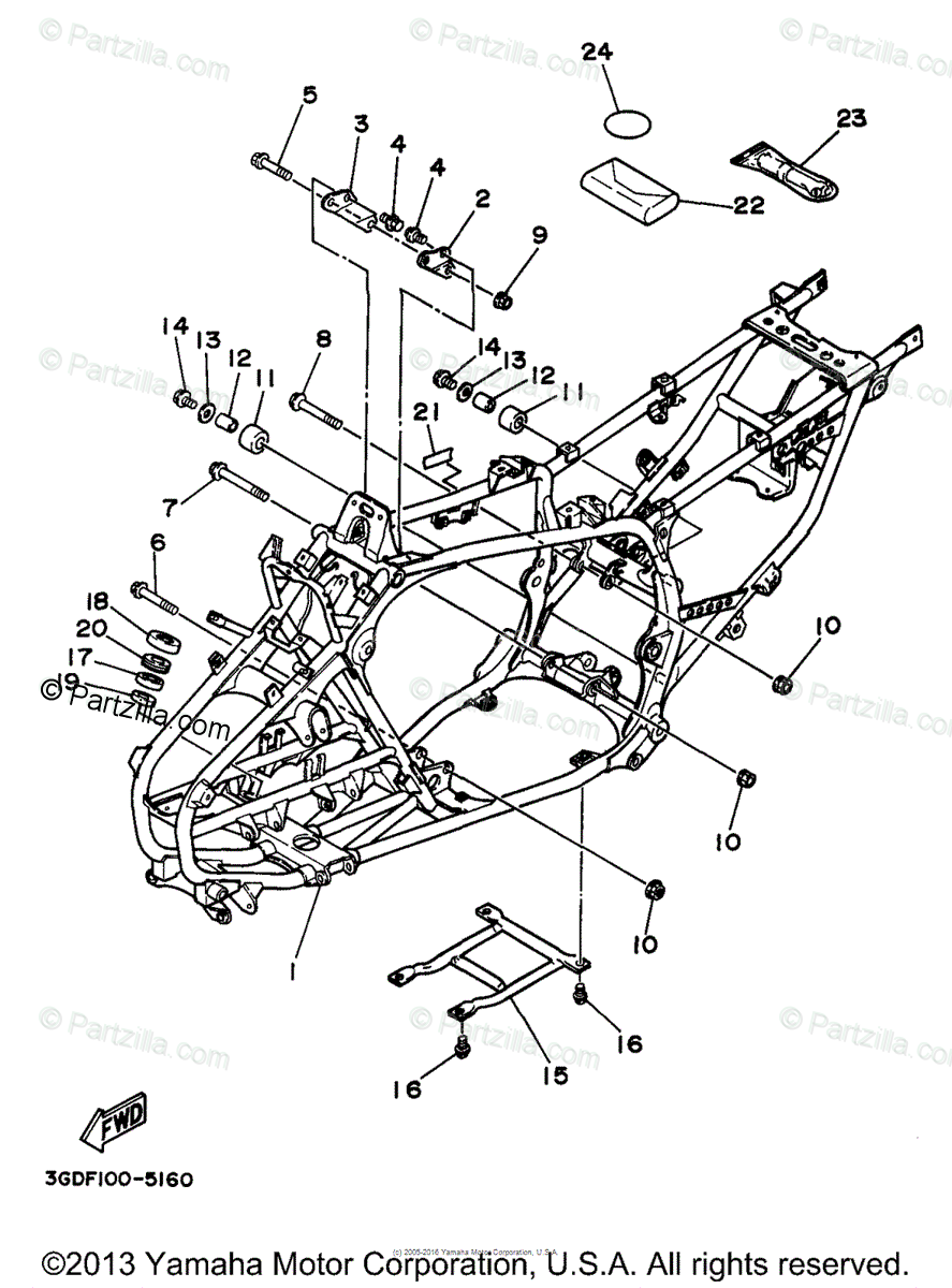 Yamaha Atv 1998 Oem Parts Diagram For Frame