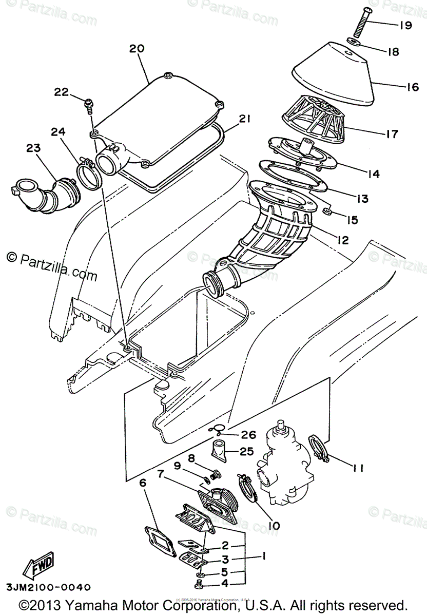 Yamaha ATV 1999 OEM Parts Diagram for Intake | Partzilla.com