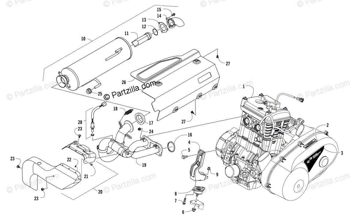 Arctic Cat Side By Side 2017 Oem Parts Diagram For Engine