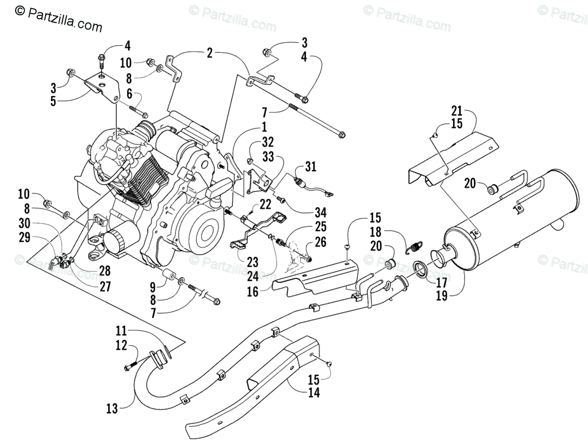 Arctic Cat Atv 2005 Oem Parts Diagram For Engine And
