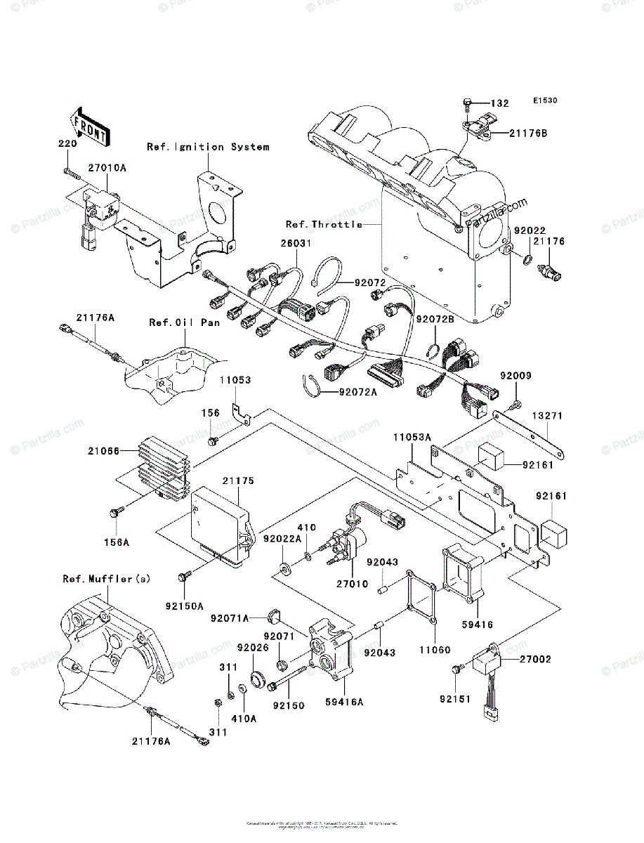 Kawasaki Jet Ski 2007 OEM Parts Diagram for Fuel Injection | Partzilla.com